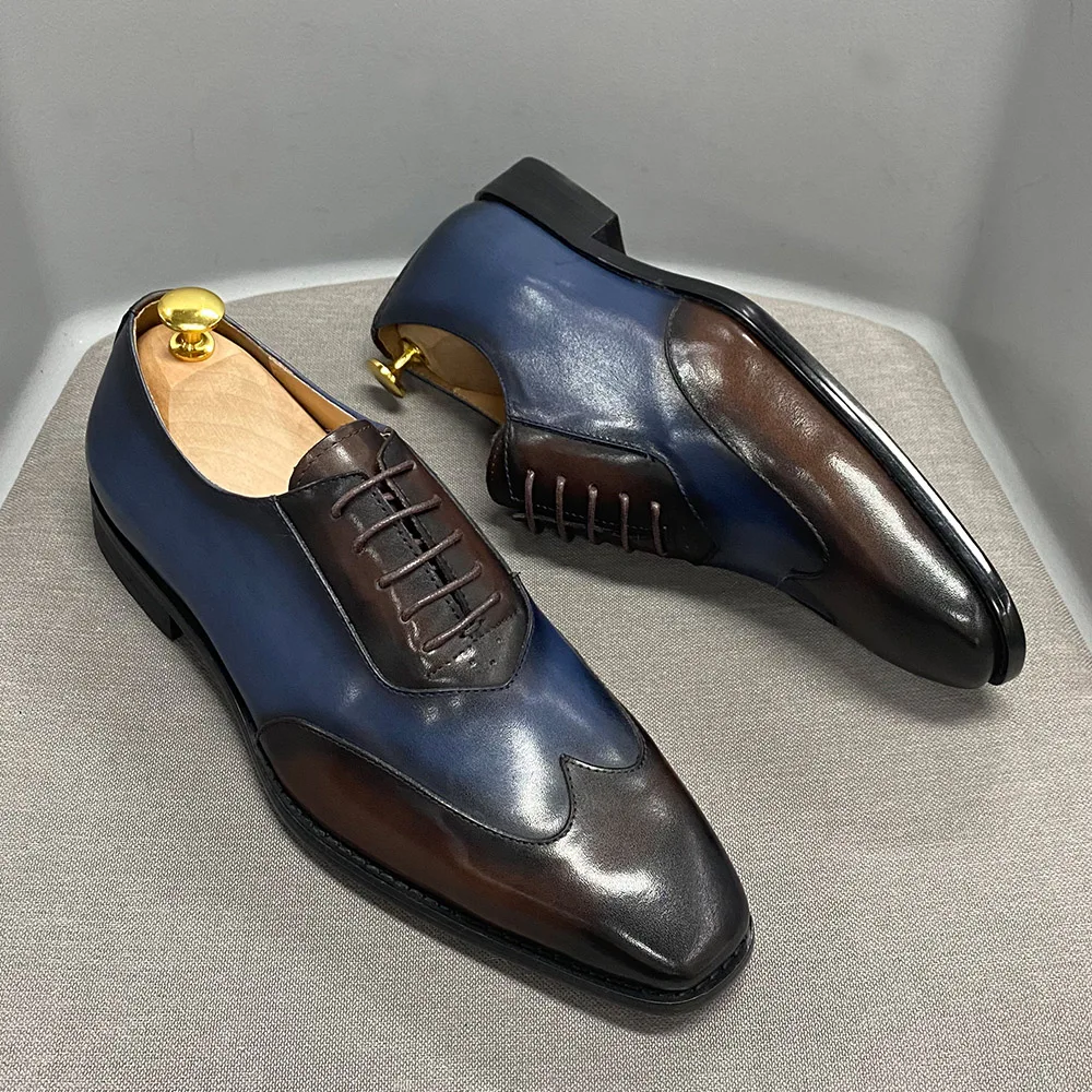 Mens Dress Shoes Lace-up Classic Style Wingtip Oxford Shoes for Men Luxury Cow Leather Handmade Business Designer Wedding Shoes
Mens Dress Shoes Lace-up Classic Style Wingtip Oxford Shoes for Men Luxury Cow Leather Handmade Business Designer Wedding Shoes