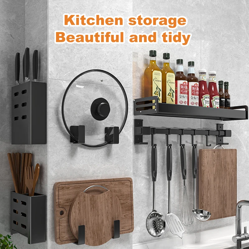 Kitchen Storage Shelf Set Kitchen Storage Rack Kitchen Organizer Holder Punch-free Aluminum Shelf Set Wall-mounted Seasoning
Kitchen Storage Shelf Set Kitchen Storage Rack Kitchen Organizer Holder Punch-free Aluminum Shelf Set Wall-mounted Seasoning