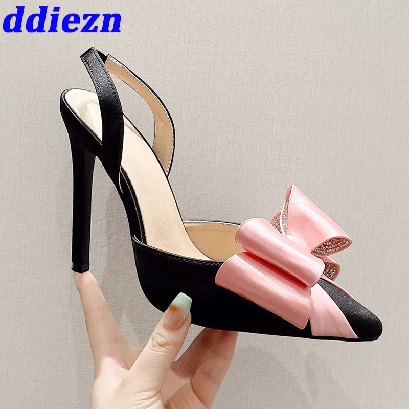 Pumps Shoes For Women Stiletto High Heels Pointed Toe Ladies Heels Shoes Sandals Fashion Butterfly-Knot Female Slides Slingbacks
Pumps Shoes For Women Stiletto High Heels Pointed Toe Ladies Heels Shoes Sandals Fashion Butterfly-Knot Female Slides Slingbacks