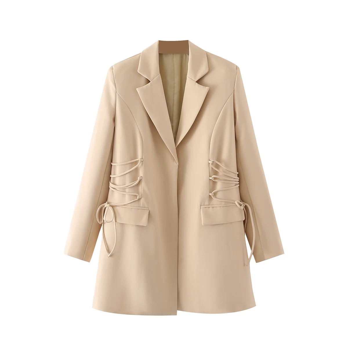2022 Autumn Fashion Loose Ladies Blazer High Quality Casual Spring Versatile Two Sides Drawstring Solid Color Feamle Jacket
2022 Autumn Fashion Loose Ladies Blazer High Quality Casual Spring Versatile Two Sides Drawstring Solid Color Feamle Jacket