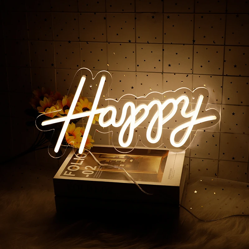 Generic 19 Style Happy Birthday Neon Sign Light For Wedding Decor