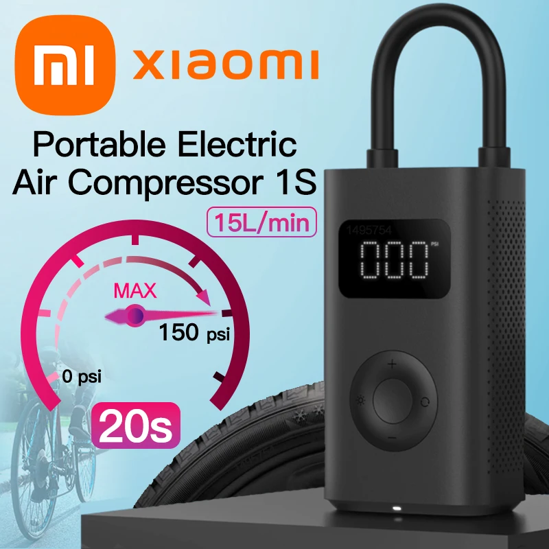

Xiaomi Mijia Portable Electric Air Compressor 1S Led Multitool Air Pump For Bike Automotive Car Type-C Inflator 12V Smart Home 2