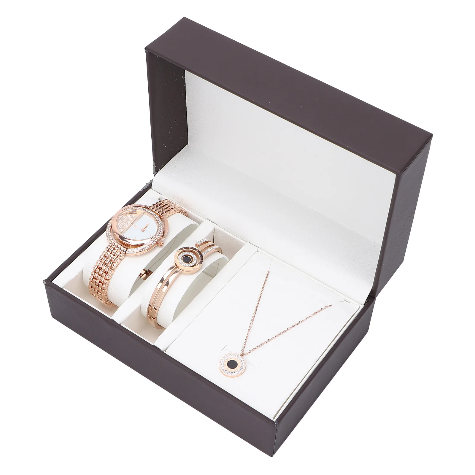 Business Style Women Watch Bracelet Necklace Set Anniversary Birthday Gift Jewelry Set Rose Gold
Business Style Women Watch Bracelet Necklace Set Anniversary Birthday Gift Jewelry Set Rose Gold