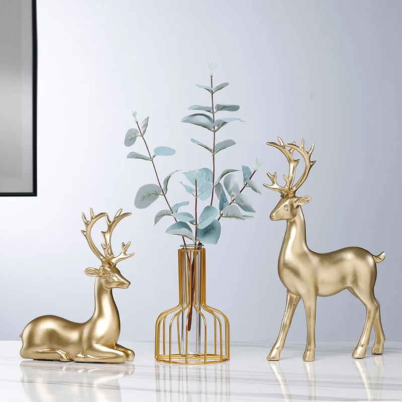 

Lucky deer ornaments, home decorations, creative living room, TV, wine cabinet, porch, small Nordic light luxury, modern handicr