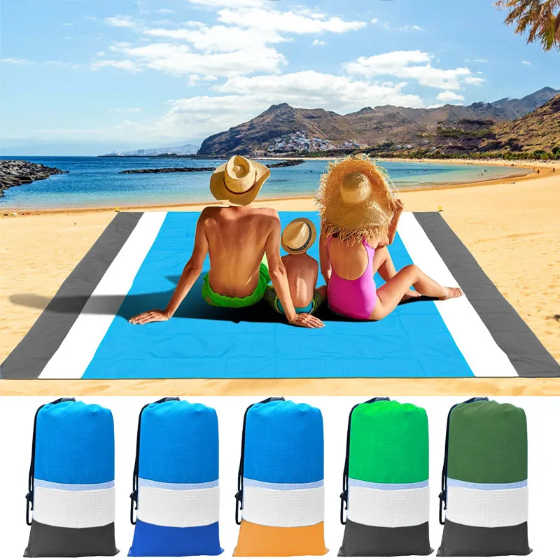 

2x2.1m Waterproof Pocket Beach Mat Blanket Folding Camping Mattress Portable Lightweight Mat Outdoor Picnic Mat Sand Beach Towel