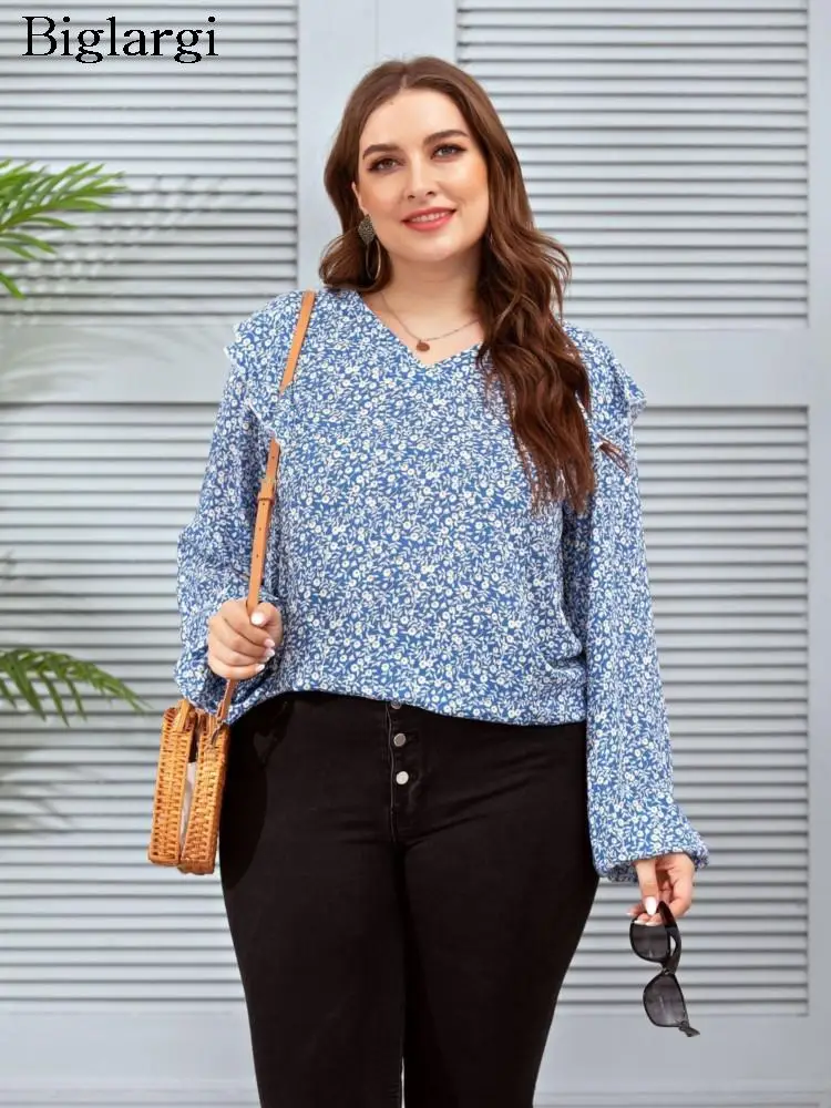 Plus Size Autumn Floral Tops Women Print Long Sleeve Casual Ladies Blouses Loose Fashion Woman Tops 2023
Plus Size Autumn Floral Tops Women Print Long Sleeve Casual Ladies Blouses Loose Fashion Woman Tops 2023