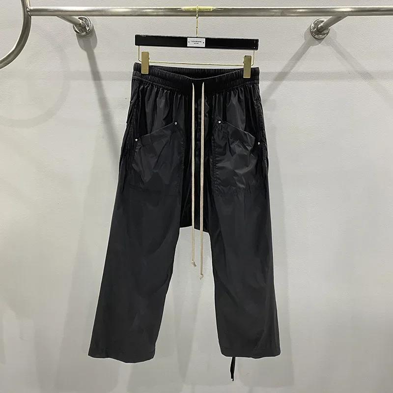 

24ss Y2K Rick Trouers Nylon Material Owens Cargo Pants Men Clothing Y2k Streetwear Summer Casual Hot Sale RO Women's Pants