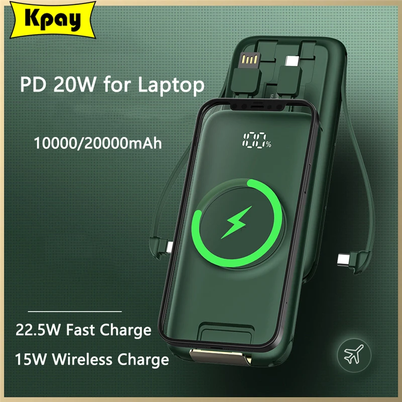 20000mAh Built-in Cable Macsafe Power Bank With Stand Magnetic Wireless Portable Powerbank For iphone 15 14 13 External Battery
20000mAh Built-in Cable Macsafe Power Bank With Stand Magnetic Wireless Portable Powerbank For iphone 15 14 13 External Battery