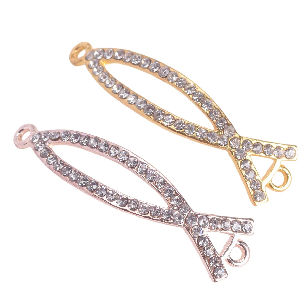 5pcs Fish Shape 45x13mm Rhinestones Paved Gold Color Metal Connectors Charms For Jewelry Making DIY Bracelet Findings
5pcs Fish Shape 45x13mm Rhinestones Paved Gold Color Metal Connectors Charms For Jewelry Making DIY Bracelet Findings
