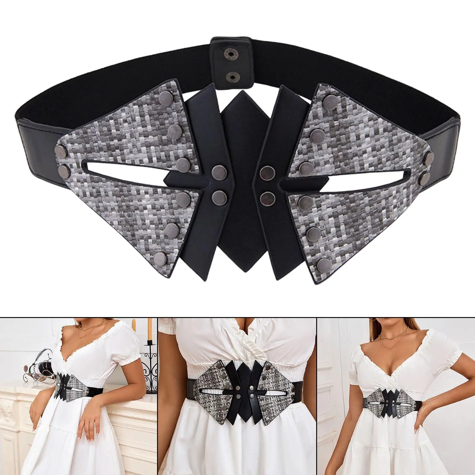 

Punk Gothic Corset Belts Wide Belt Girls Waistband PU Leather Women Waist Belt for Masquerade Dress Wedding Jeans Decorative