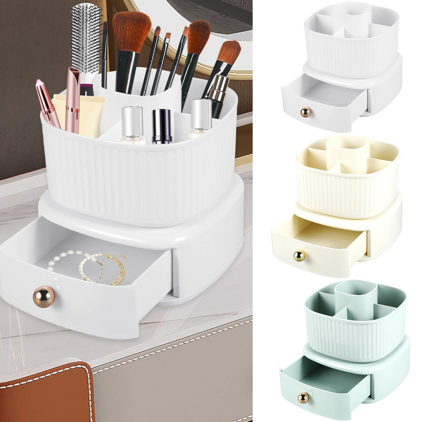 New 360°Rotating Makeup Brush Holder with Drawer Spinning Skincare Organizers Removable Cosmetic Storage Box Double Layer
New 360°Rotating Makeup Brush Holder with Drawer Spinning Skincare Organizers Removable Cosmetic Storage Box Double Layer