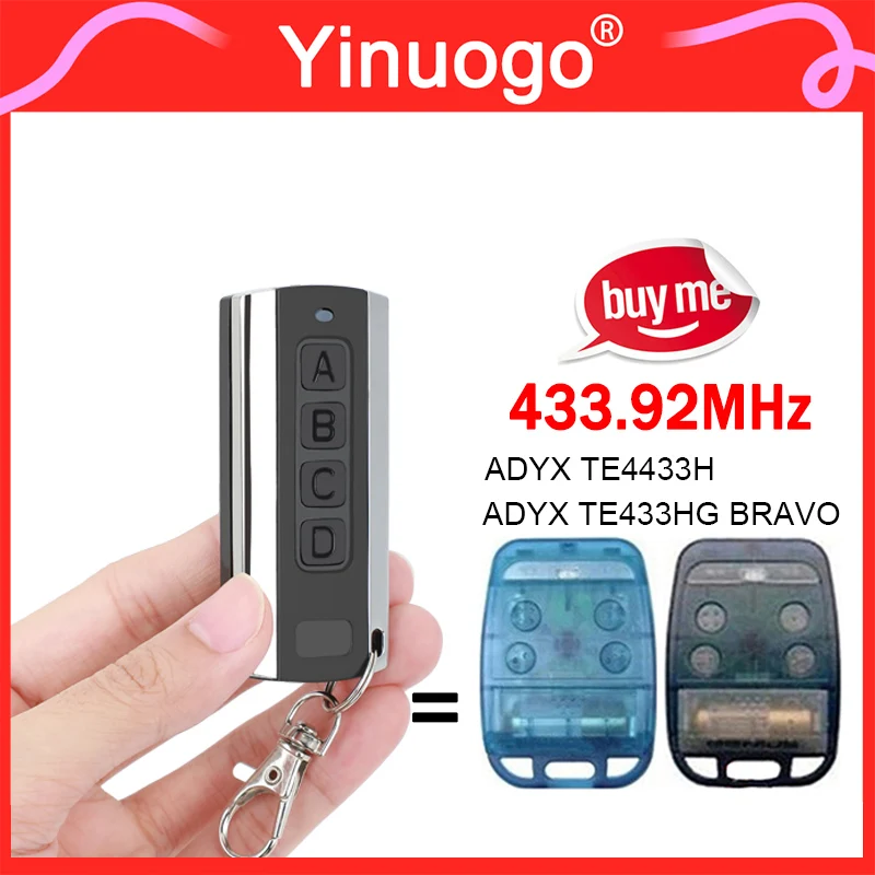 For ADYX Remote Control Gate 433.92MHz Rolling Code 4 in 1 Compatible With ADYX TE4433H / TE433HG BRAVO Garage Remote Control
For ADYX Remote Control Gate 433.92MHz Rolling Code 4 in 1 Compatible With ADYX TE4433H / TE433HG BRAVO Garage Remote Control