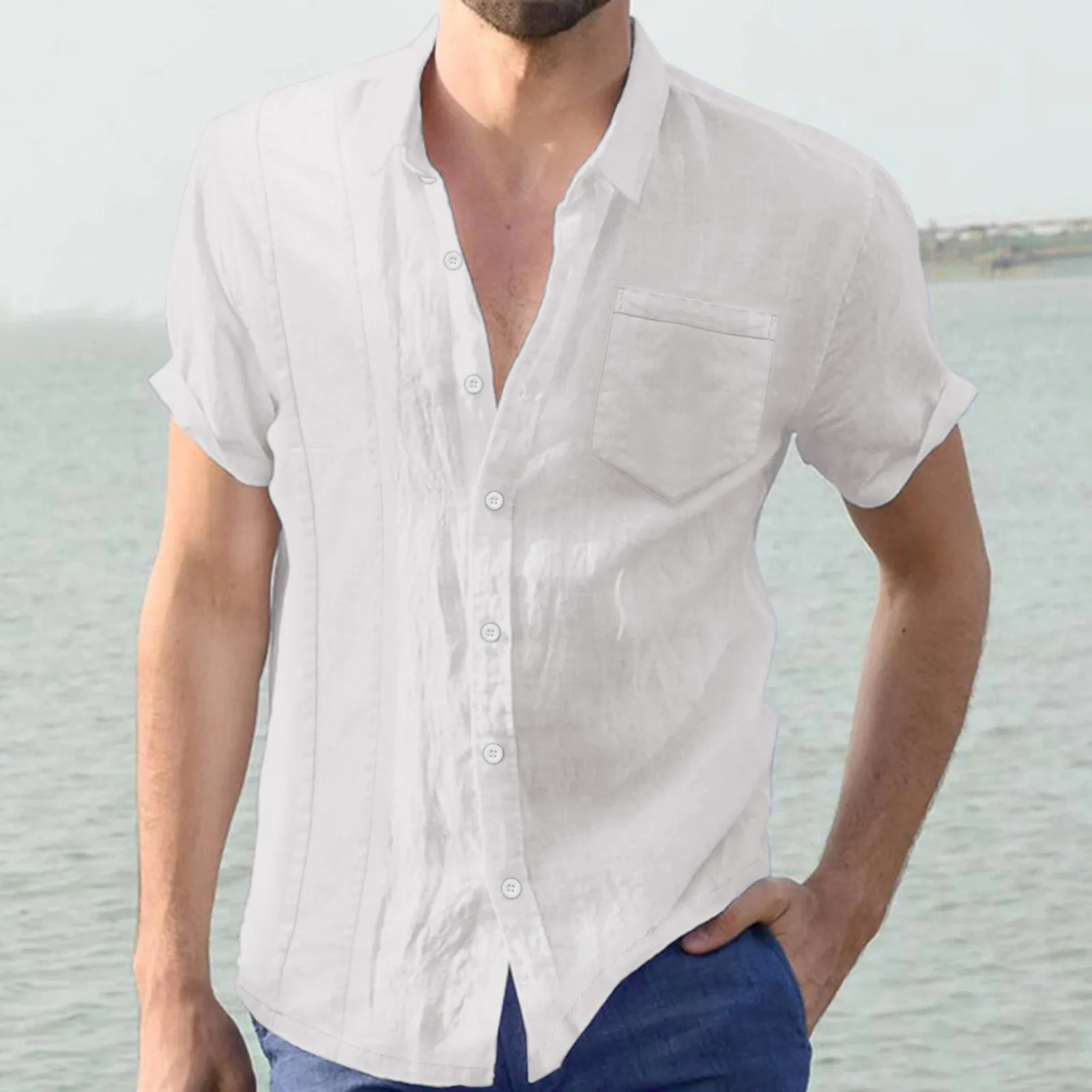 Men Shirts Solid Outdoor Loose Turn Down Collar Oversized Hawaiian Shirts Beach Style Vintage Button Beach Shirts Aloha Blouse 
Men Shirts Solid Outdoor Loose Turn Down Collar Oversized Hawaiian Shirts Beach Style Vintage Button Beach Shirts Aloha Blouse