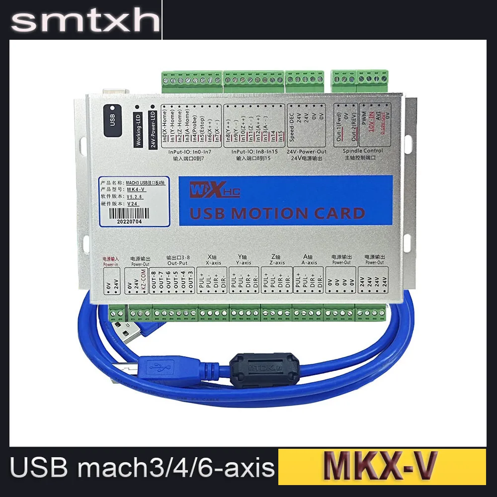 XHC mach3 USB MKX-V 3/4/6 axis motion control card 2000kHz CNC controller adapter board MK3-V MK4-V MK6-V
XHC mach3 USB MKX-V 3/4/6 axis motion control card 2000kHz CNC controller adapter board MK3-V MK4-V MK6-V