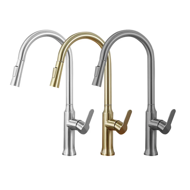 Brushed Gold Kitchen Faucet Pull Out Kitchen Sink Tap Single Handle Mixer Tap 360 Rotation Stainless Steel Kitchen Shower Faucet
Brushed Gold Kitchen Faucet Pull Out Kitchen Sink Tap Single Handle Mixer Tap 360 Rotation Stainless Steel Kitchen Shower Faucet