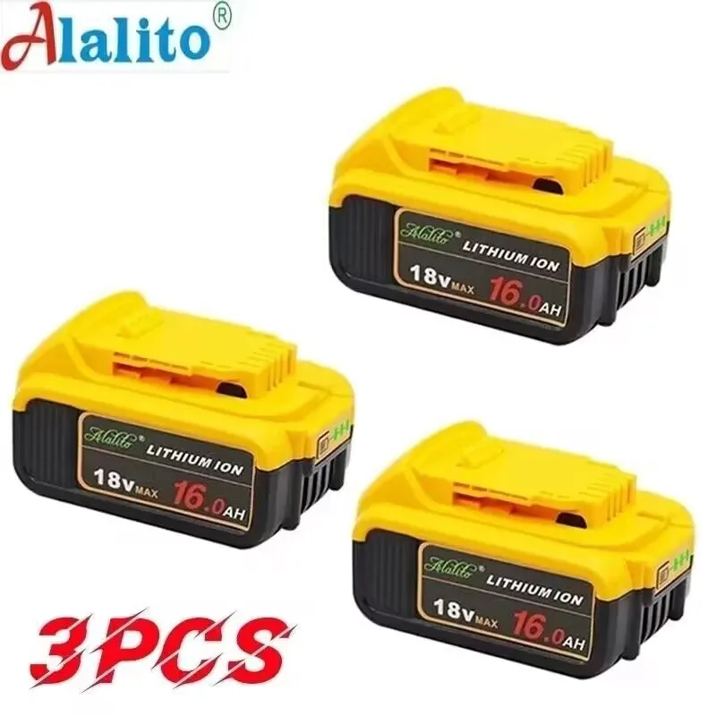 

3pcs ALTO 18V 16.0Ah MAX Battery power tool Replacement for DeWalt DCB184 DCB181 DCB182 DCB200 20V 8A 18Volt 18 v Battery