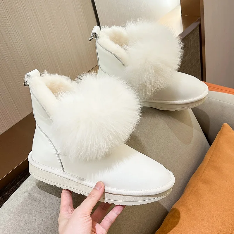 2022 New Luxury Fox Hair Snow Boots Women's Fur Wool Ankle Boot Genuine Leather Short boot Warmer Furry Platform boots
2022 New Luxury Fox Hair Snow Boots Women's Fur Wool Ankle Boot Genuine Leather Short boot Warmer Furry Platform boots