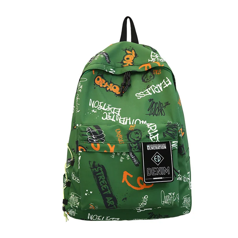 

Teenager School Bags for Girls Boys Middle Student Graffiti Harajuku Backpack Nylon Casual Campus Korean Bagpack