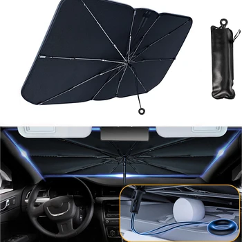 자동차 앞 유리 차양 우산, UV 반사, 접이식 앞 유리 바이저, 여름 차양 보호대 파라솔, 대부분의 차량에 적합