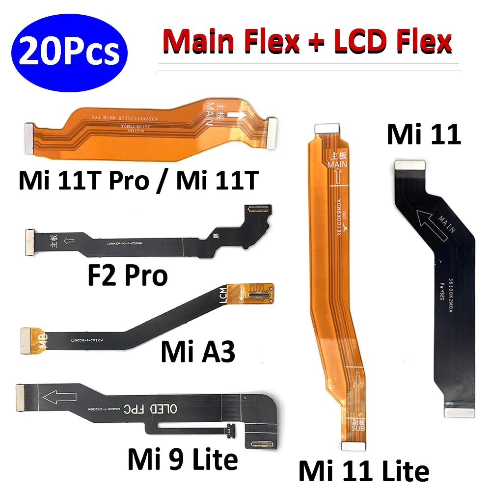 

20Pcs/Lot，Main FPC LCD Display Connect Mainboard Flex Cable For Xiaomi Poco F3 Mi A3 Mi 9 11 Lite 11T Pro F2 Pro Redmi K30 Pro