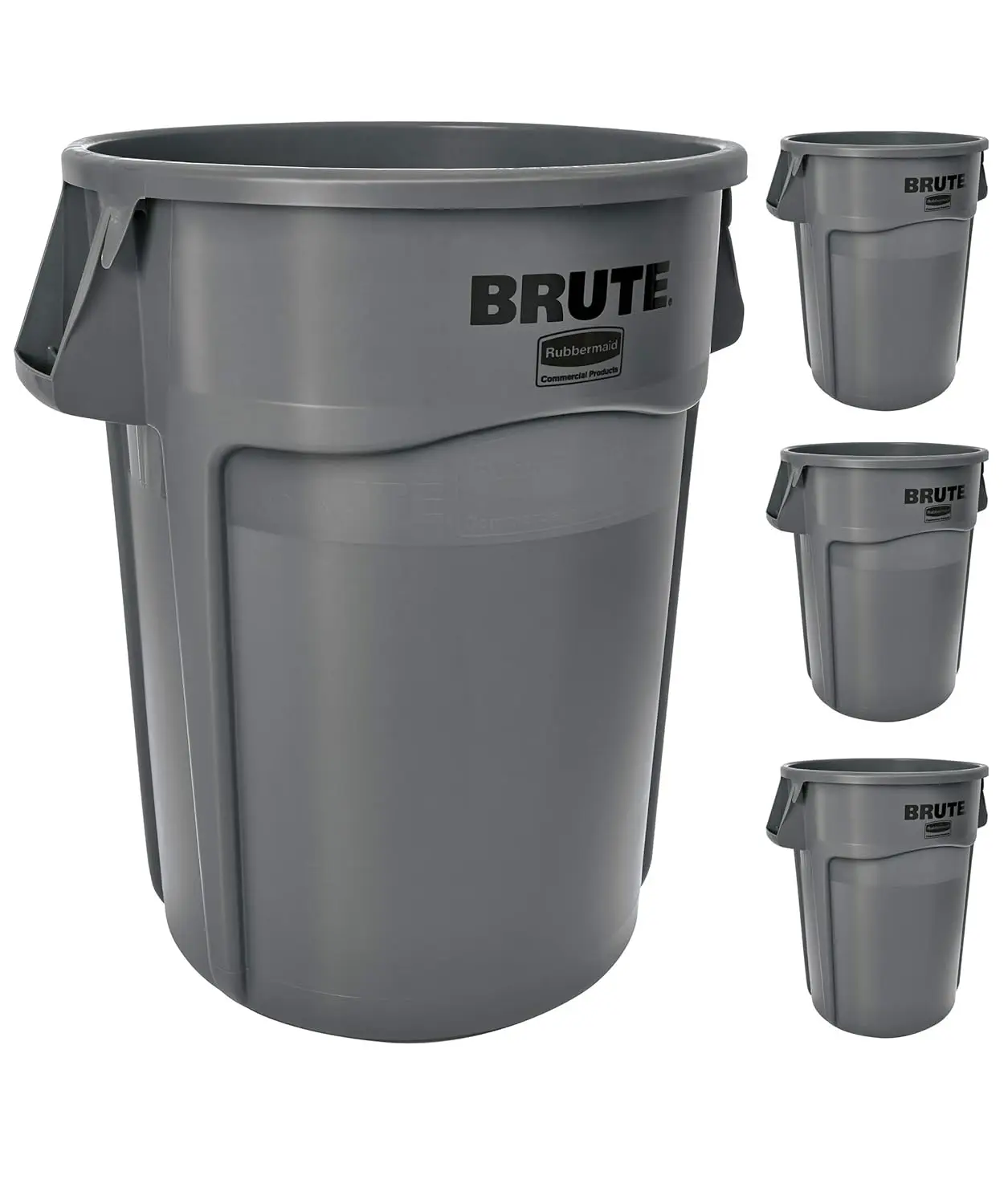 Rubbermaid Commercial Products BRUTE Heavy-Duty Trash/Garbage Can, 44-Gallon, Pack of 4,Gray
Rubbermaid Commercial Products BRUTE Heavy-Duty Trash/Garbage Can, 44-Gallon, Pack of 4,Gray