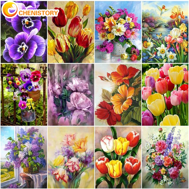 CHENISTORY 60x75cm Frame Painting By Numbers For Adults Color Flower Oil Picture HandPainted Diy Crafts On Canvas Home Wall Art
CHENISTORY 60x75cm Frame Painting By Numbers For Adults Color Flower Oil Picture HandPainted Diy Crafts On Canvas Home Wall Art