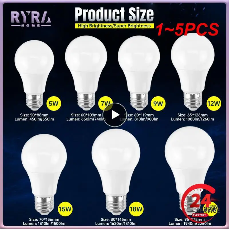 

1~5PCS lot LED Bulb E27 E14 20W 18W 15W 12W 9W 6W 3W Lampada LED Light 220V Bombilla Spotlight Lighting Cold/Warm White Lamp