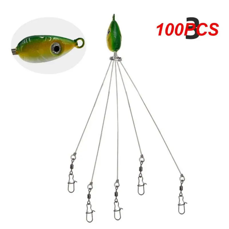100PCS Fishing lure Rig Head Swimming Bait Umbrella Rig 5 Arms Bass Fishing Group Lure Extend Spinner Bait
100PCS Fishing lure Rig Head Swimming Bait Umbrella Rig 5 Arms Bass Fishing Group Lure Extend Spinner Bait