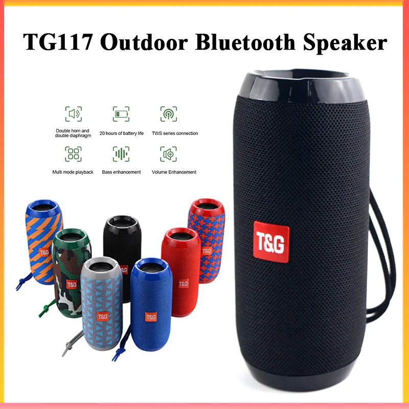 Tg117 Outdoor Bluetooth Speaker Portable Wireless Speaker Dual-Diaphragm High-Quality Subwoofer Stereo Loudspeaker Fm Radio
Tg117 Outdoor Bluetooth Speaker Portable Wireless Speaker Dual-Diaphragm High-Quality Subwoofer Stereo Loudspeaker Fm Radio