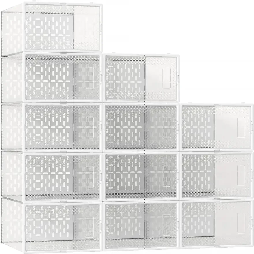 Transparent shoe box can stack 12 bags, plastic shoe box storage, organize sports shoes, boots, men's shoe box storage container
Transparent shoe box can stack 12 bags, plastic shoe box storage, organize sports shoes, boots, men's shoe box storage container