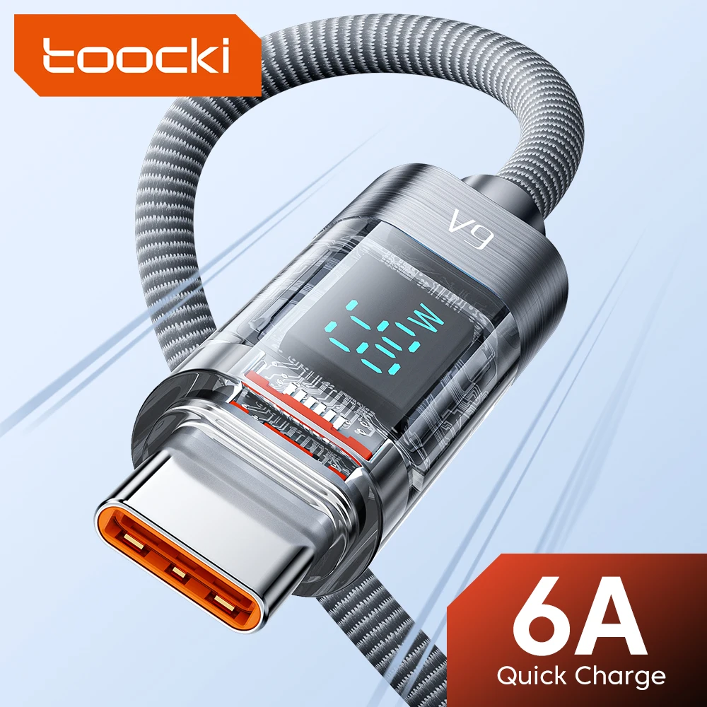 Toocki 6A Display USB Type C Cable Fast Charging for Huawei P40 P30 Xiaomi Samsung Realme POCO Oneplus Display Type C Cable
Toocki 6A Display USB Type C Cable Fast Charging for Huawei P40 P30 Xiaomi Samsung Realme POCO Oneplus Display Type C Cable