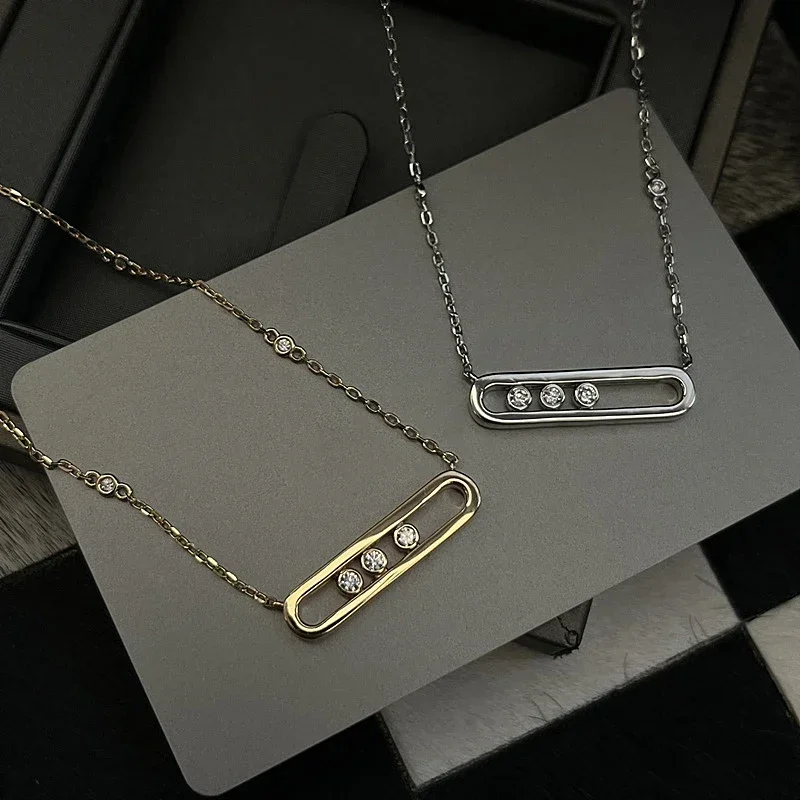 ZC Hot new 925 sterling silver sliding three diamond necklace women's fashion simple exquisite luxury brand jewelry school gift
ZC Hot new 925 sterling silver sliding three diamond necklace women's fashion simple exquisite luxury brand jewelry school gift