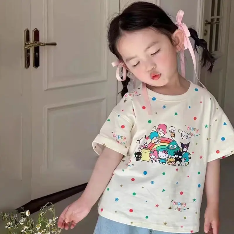 2024 Kawaii Sanrio Anime Hello Kitty Cinnamoroll T-Shirt Clothing Summer Cute My Melody Children Printed Short Sleeve Gifts
2024 Kawaii Sanrio Anime Hello Kitty Cinnamoroll T-Shirt Clothing Summer Cute My Melody Children Printed Short Sleeve Gifts