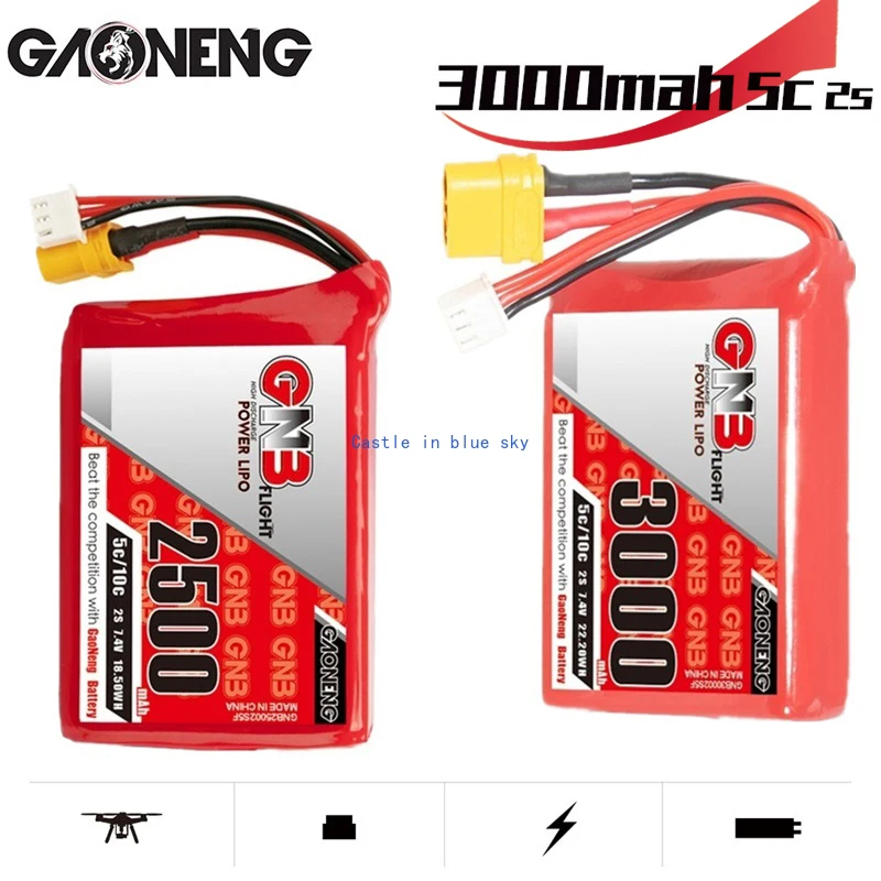 GNB 2S 7.4V 2500mAh 5/10C Lipo Battery For Radiomaster TX12 Transmitter Remote Control RC Parts With XT60 Plug
GNB 2S 7.4V 2500mAh 5/10C Lipo Battery For Radiomaster TX12 Transmitter Remote Control RC Parts With XT60 Plug