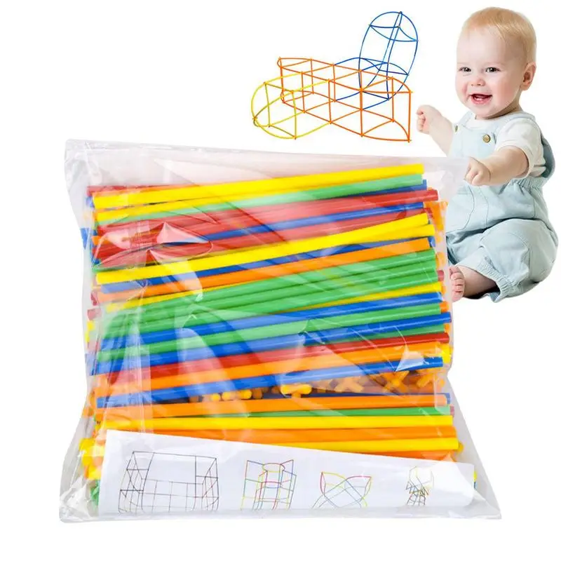 

Stem Building Toys Straw Constructor Toys Colorful Motor Skills Engineering Educational Toy Building Block Construction Toys