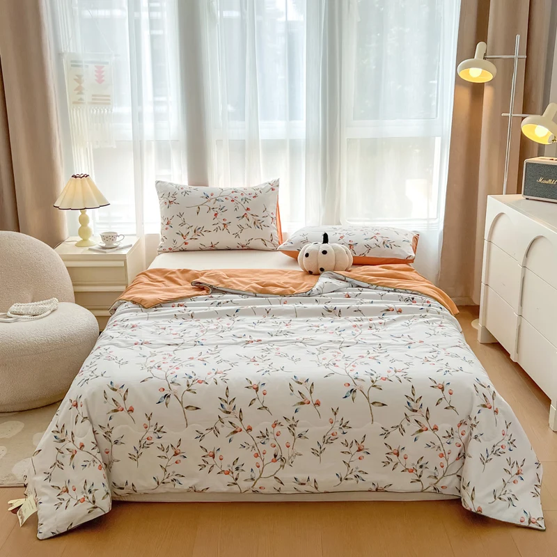 Summer Quilt Floral Style Duvets Single/Queen Size Comforter Thin Duvets Skin-friendly Bedspread edredones (No Pillowcase) Summer Quilt Floral Style Duvets Single/Queen Size Comforter Thin Duvets Skin-friendly Bedspread edredones (No Pillowcase)