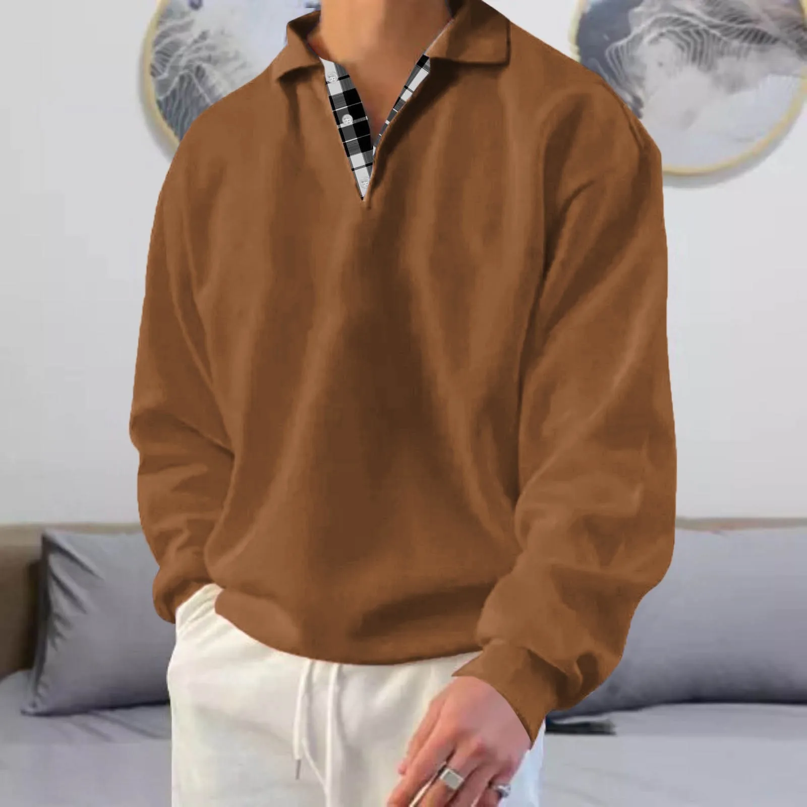 Male Hoodless Plaid Sweatshirt Korean Style Long Sleeve Turn Down Collar Button Sweatshirt Blouse Oversize Streewear Pullovers
Male Hoodless Plaid Sweatshirt Korean Style Long Sleeve Turn Down Collar Button Sweatshirt Blouse Oversize Streewear Pullovers
