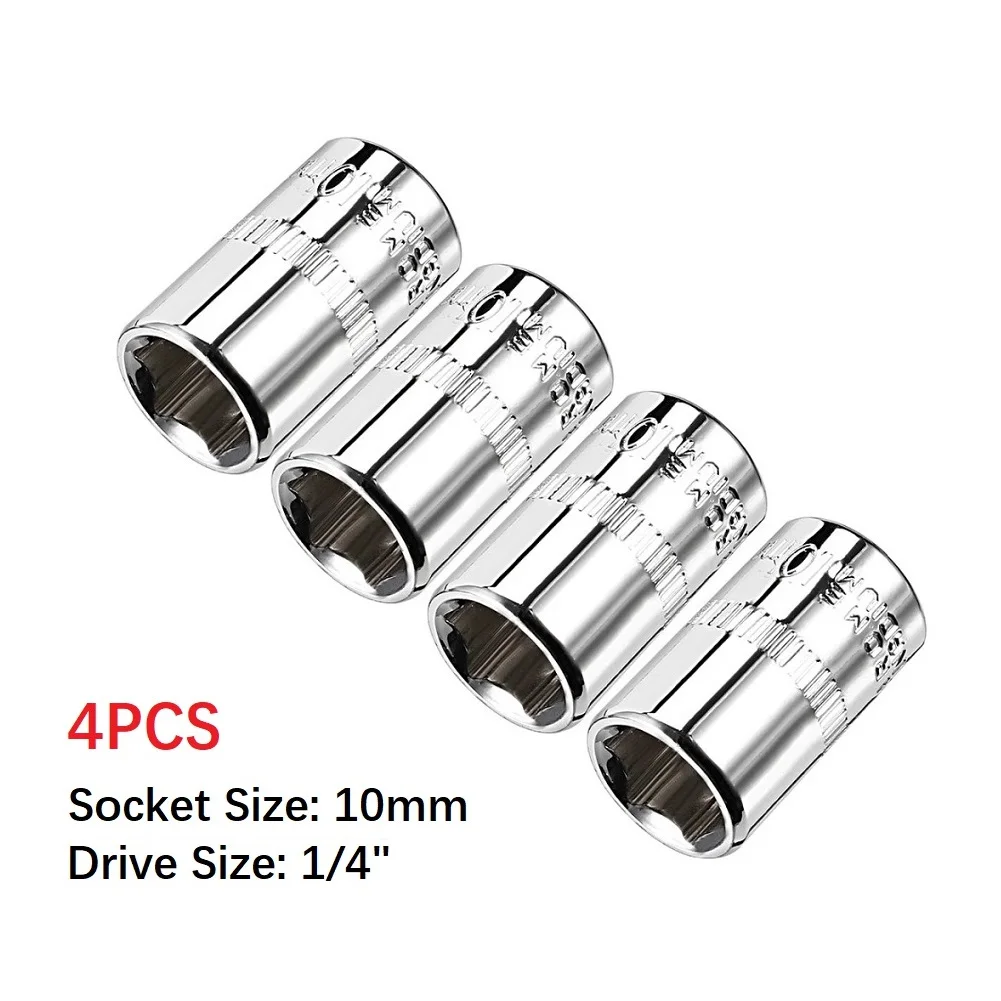 4pcs Socket 1/4Inch Drive 10mm Shallow Socket Repair Tools For DIY Automotive Repairs Household Maintenance Hand Tools
4pcs Socket 1/4Inch Drive 10mm Shallow Socket Repair Tools For DIY Automotive Repairs Household Maintenance Hand Tools