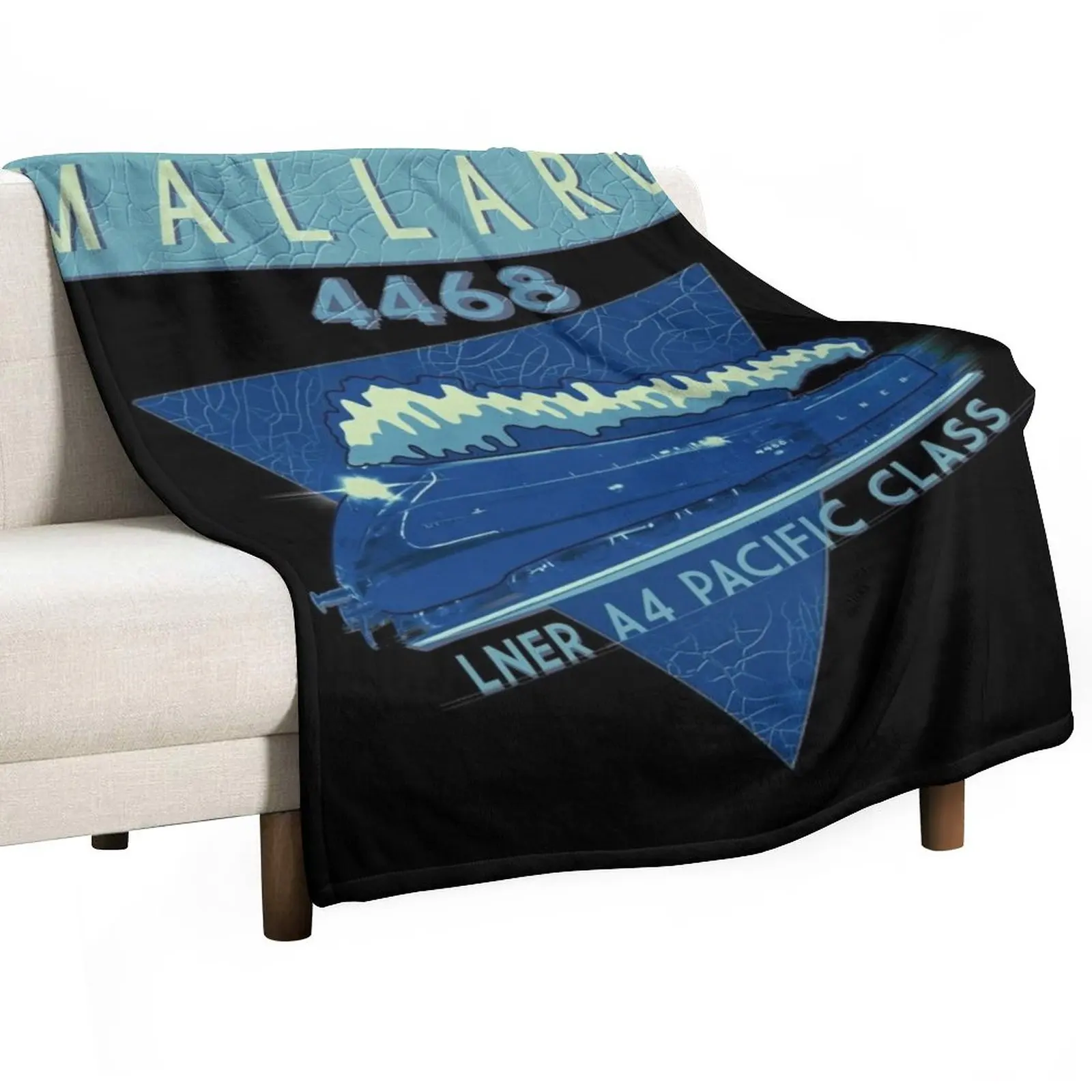 

The Legendary Mallard Pacific Class Steam Train Locomotive Engine Throw Blanket Flannel Fabric Custom Blanket Furry Blankets