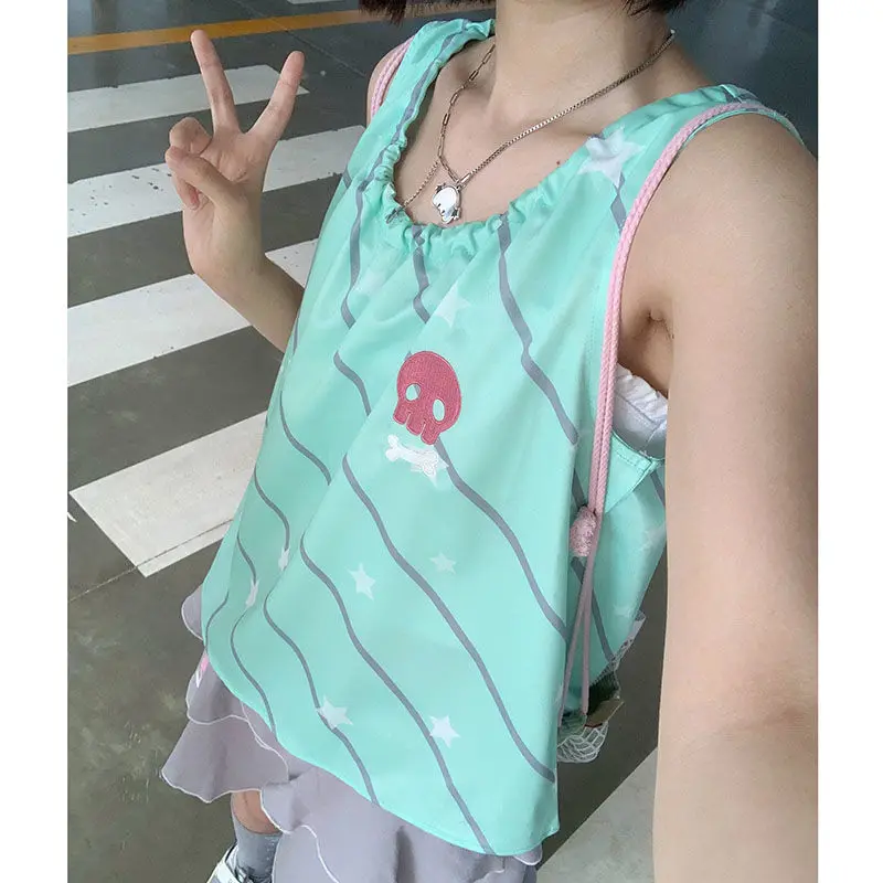 American striped five-pointed star vest suspender mint green cool fabric sub-cute niche design childlike hot girl ins trendy top
American striped five-pointed star vest suspender mint green cool fabric sub-cute niche design childlike hot girl ins trendy top