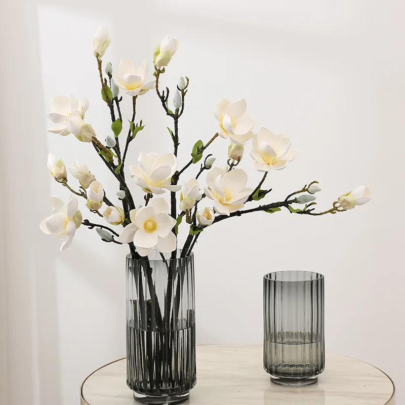 

5-head EVA Magnolia Artificial Flower Home, Living Room, Dining Table Decoration, Foyer, Floor To Ceiling Floral Art