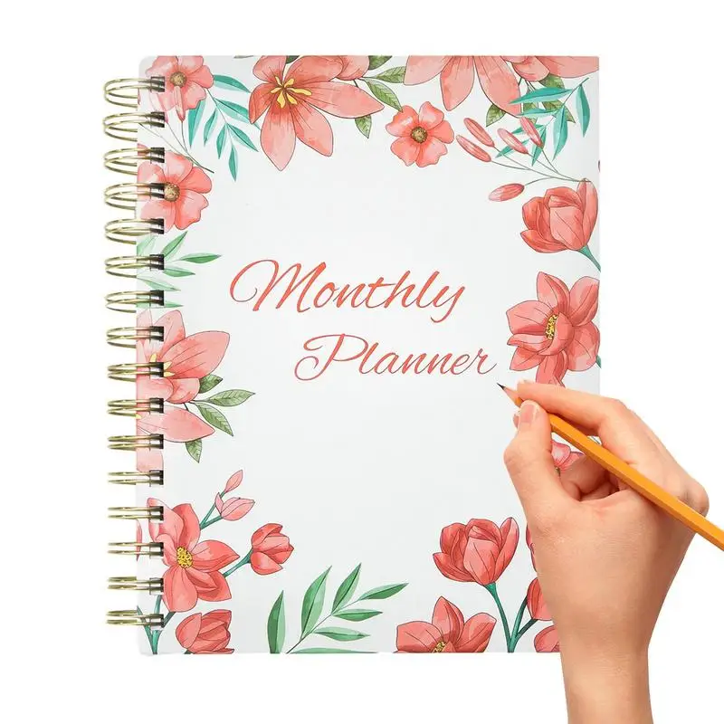 

2024 Monthly Planner Spiral Bound A5 Weekly Monthly Organizer Diary For Memos Goals Task Time Management Notepad Office Supplies