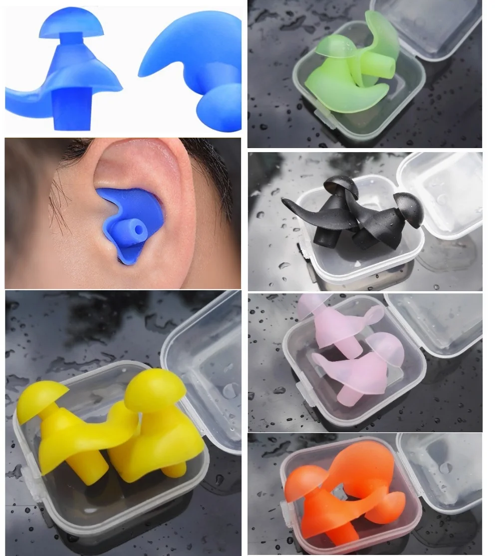 

1 Pair Soft Ear Plugs Swimming Silicone Waterproof Dust-Proof Earplugs Diving Water Sports Swim Swimming Anti-noise Accessories