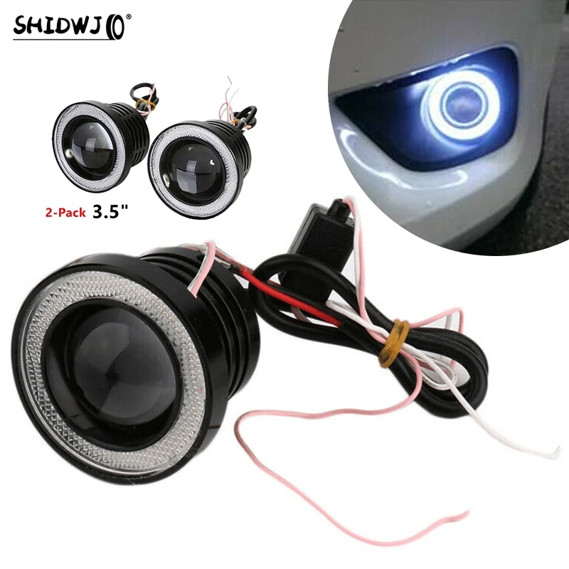 

1* 3.5" Angel Eyes 12V LED 30W Fog Light Car SUV Universal White Driving Head Lamp Accessories