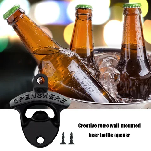 

Mini Antique Opener Wall Mounted Corkscrew Beer Bottle Opener Zinc Alloy Wall Corkscrew Kitchen Opening Tools Bar Accessories