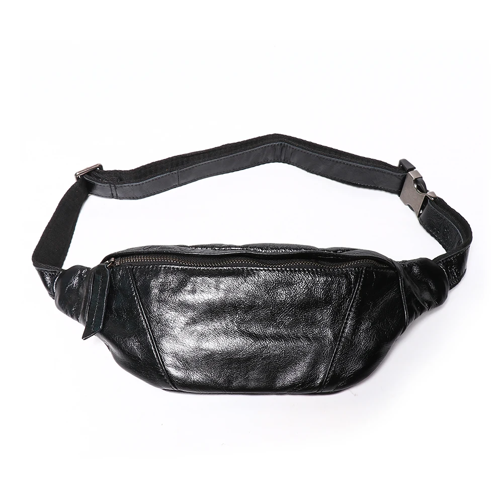 Crazy Horse Leather Waist Bag Men's Genuine Leather Crossbody Chest Pack Outdoor Sports Phone Pouch Adjustable Belt Bag Crazy Horse Leather Waist Bag Men's Genuine Leather Crossbody Chest Pack Outdoor Sports Phone Pouch Adjustable Belt Bag