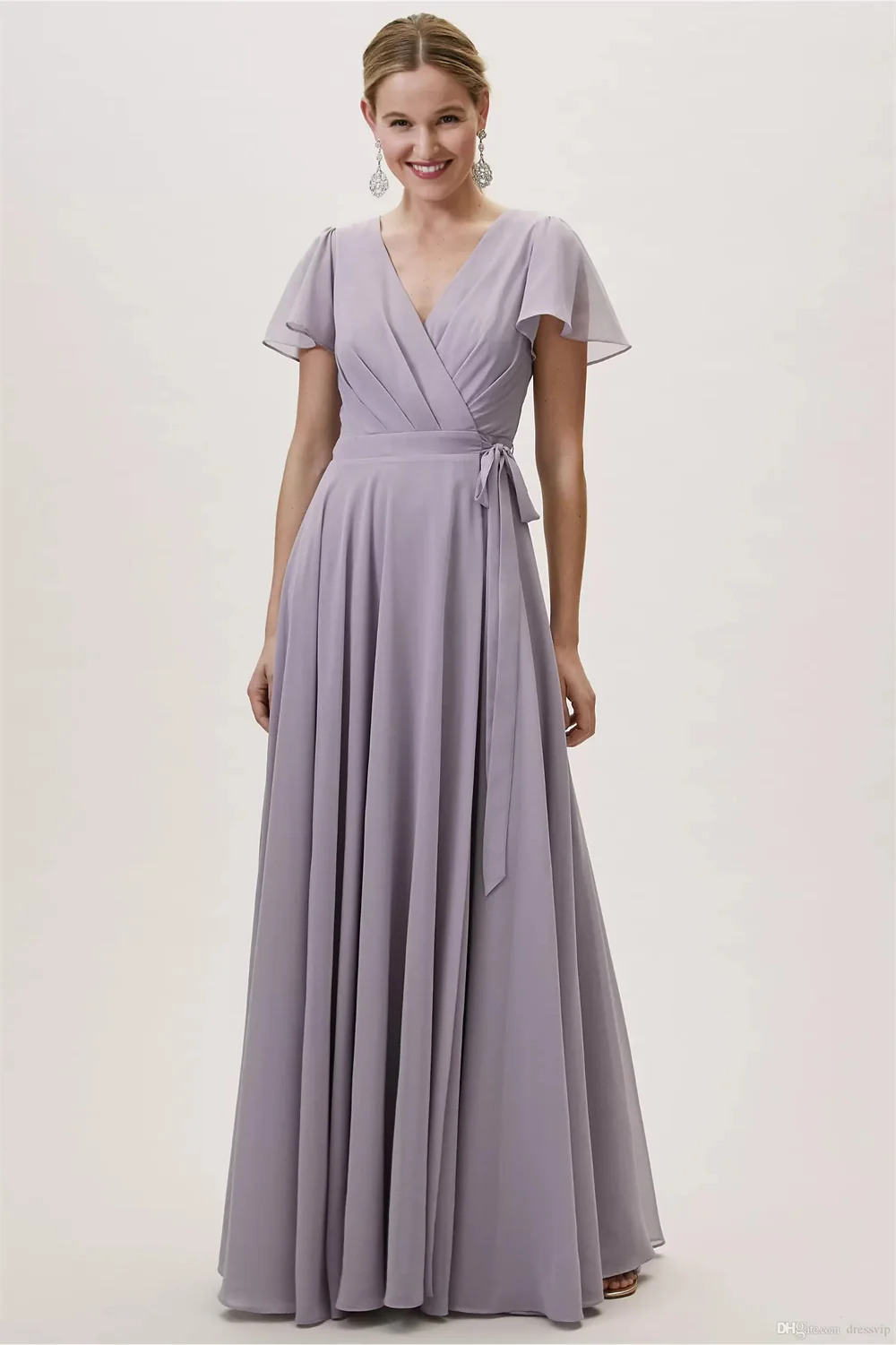 

2024 New Elegant V Neck Country Bridesmaid Dresses A-Line High Split Beach After Party Look Maid of Honors Wear robes de soirée