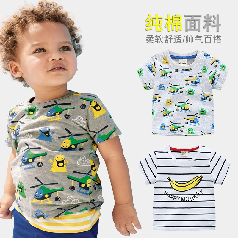 

Новая летняя рубашка с коротким рукавом для мальчиков Детский топ с мультяшным принтом детская одежда горячая распродажа