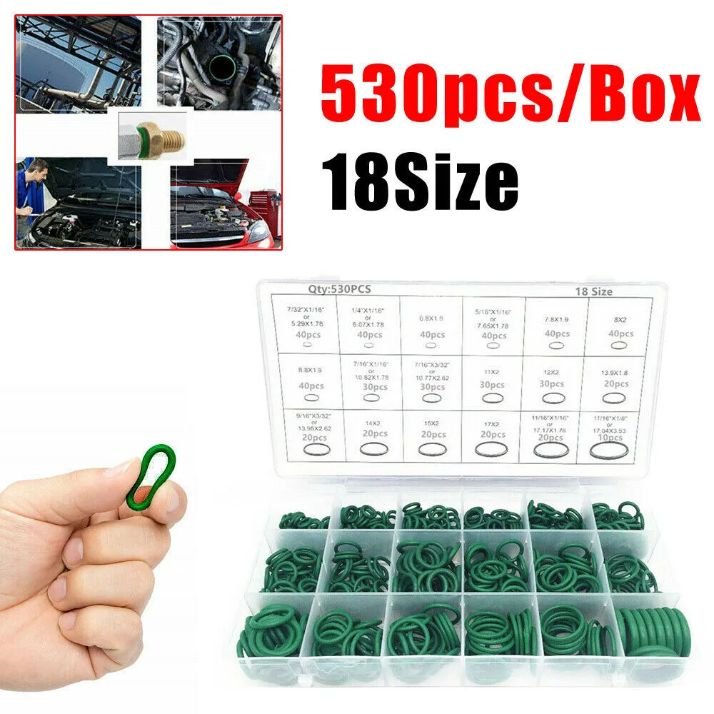 530Pcs Rubber O Ring Oil Resistance O-Ring Washer Gasket Seals Watertightness R134a Universal Auto Air Conditioning Rubber
530Pcs Rubber O Ring Oil Resistance O-Ring Washer Gasket Seals Watertightness R134a Universal Auto Air Conditioning Rubber
