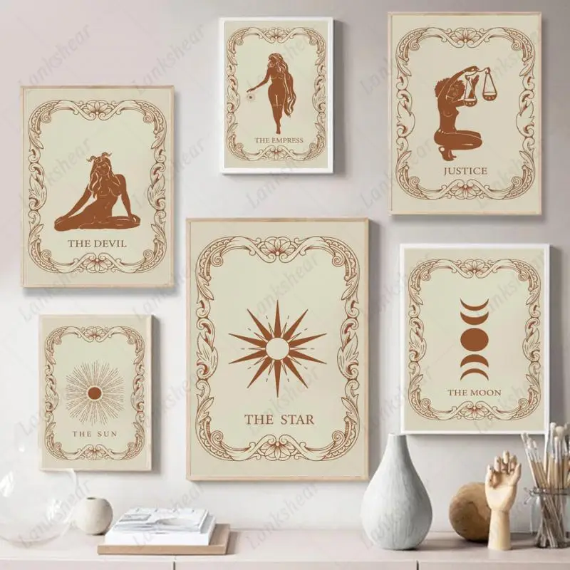 Vintage Tarot Devil Canvas Painting Woman Sun Moon Stars Wall Art Nordic Posters and Prints Pictures for Living Room Home Decor
Vintage Tarot Devil Canvas Painting Woman Sun Moon Stars Wall Art Nordic Posters and Prints Pictures for Living Room Home Decor